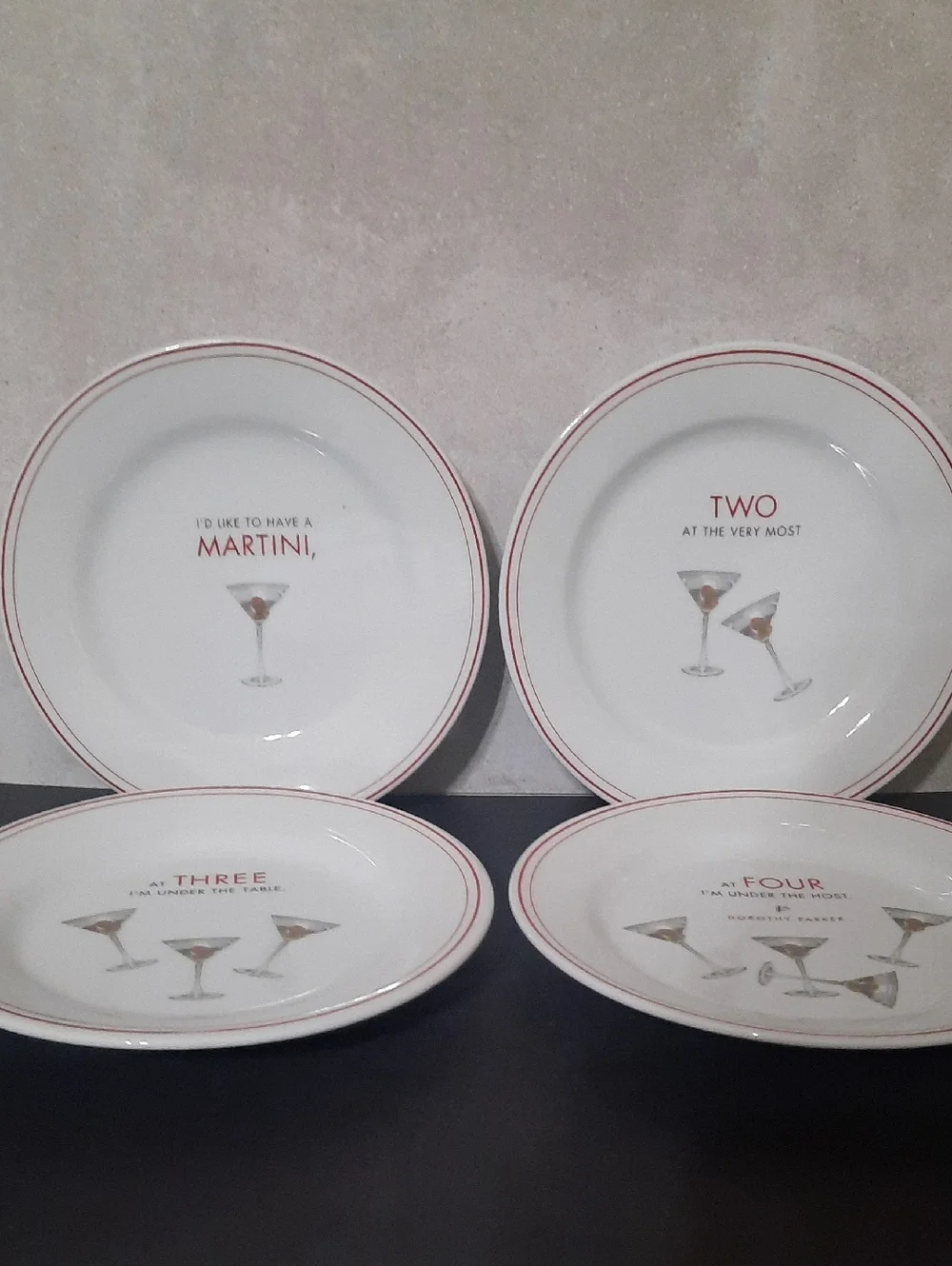 Restoration Hardware Dorothy Parker Martini Appetizer Plates
